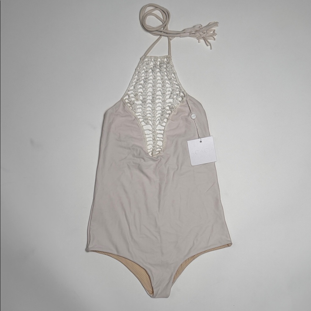 Acacia Swimwear Cream/white Crochet One-Piece - TEAHUPOO IN HAUPIA